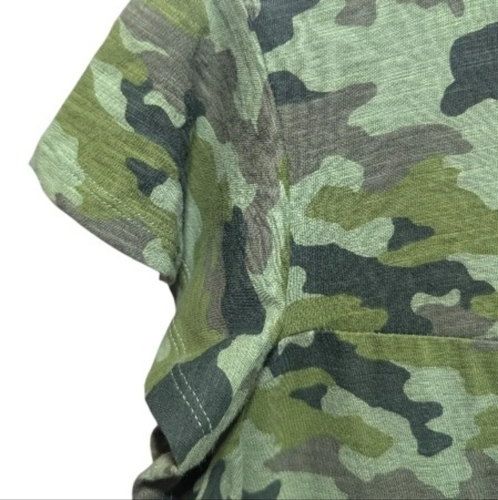 TIME & TRU women's Shirt green camo flutter sleeve Small 4-6 W-093 - Picture 5 of 9